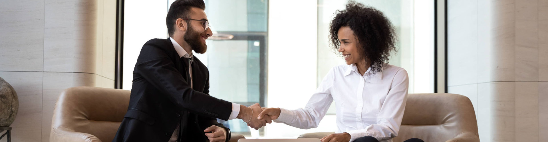 two person handshaking