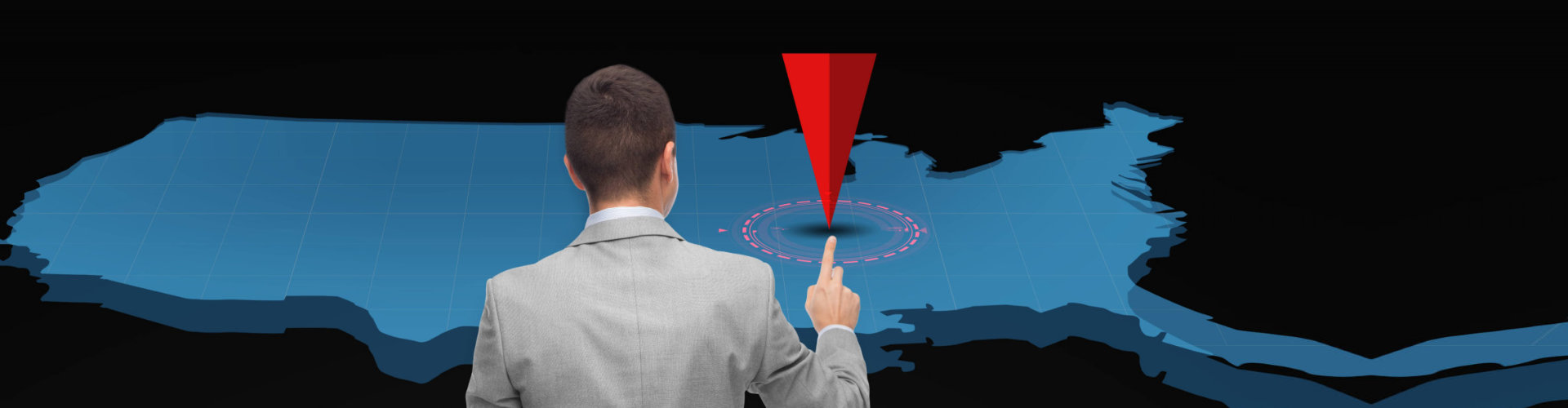 man pinpointing a location